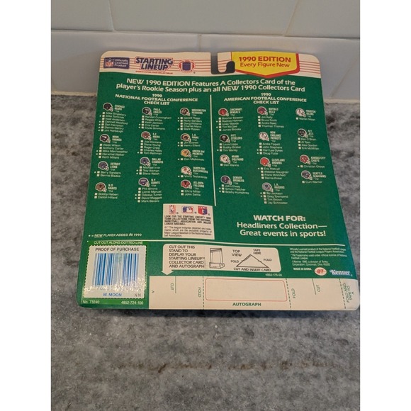 1990  WARREN MOON - Starting Lineup Sports Figurine - Houston Oilers - Picture 9 of 9